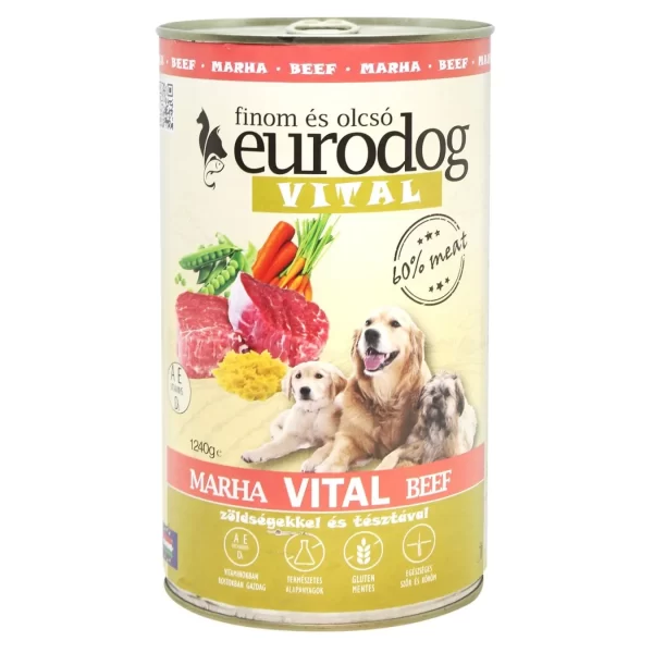 EURODOG VITAL KONZERVIRANA HRANA ZA PSE SA GOVEDINOM 1240gr