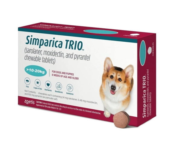 Simparica TRIO – za pse 10-20 kg